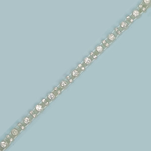 Pasamanería de pedrería plata brillante (0,5 cm)
