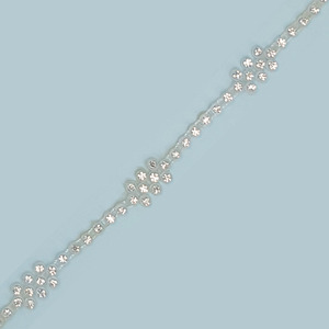 Pasamanería de pedrería brillante y blanco (1,3 cm)