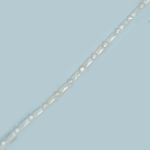 Pasamanería de pedrería brillante y blanco (0,5 cm)