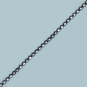 Pasamanería de pedrería brillante y negro (0,5 cm)