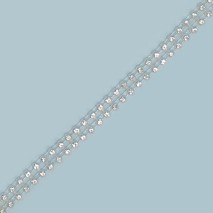 Pasamanería de pedrería brillante y blanco (1 cm)