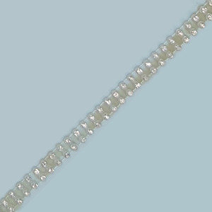 Pasamanería de pedrería brillante y beige (1 cm)
