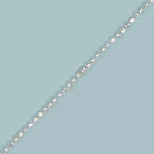 Pasamanería de pedrería brillante plata (0.3 cm)