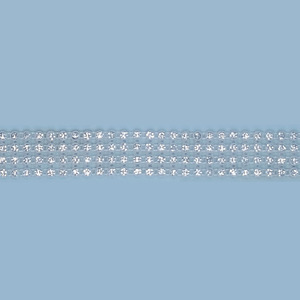 Pasamanería con pedrería brillante plata (2 cm)