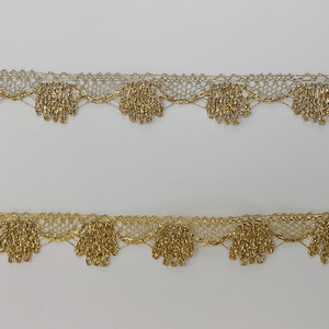 Encaje de conchas Dorado y platino (2.5cm)