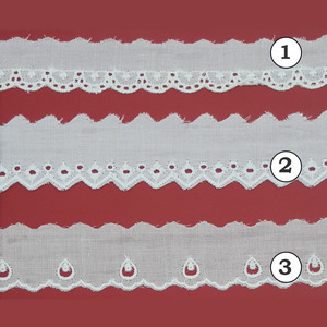 Tiras bordadas blancas (2.5cm-3.5cm-3cm)