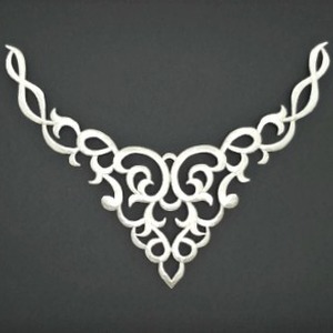Aplique Bordado termoadhesivo filigrana plata (23x17cm)