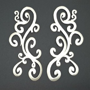 Aplique Bordado termoadhesivo filigrana plata (Izqda y Dcha) 20,5x9,5cm