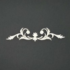 Aplique Bordado termoadhesivo flor de loto central plata (14,5cm)
