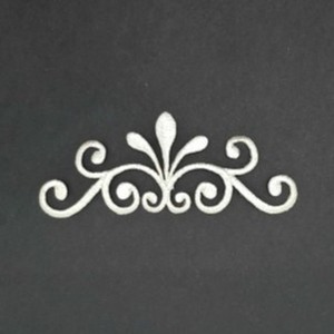 Aplique bordado filigrana plata (11cm)