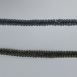 Agremán dorado viejo y plata vieja espiga (1cm)