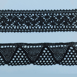 Puntilla y entredos de bolillo negro (4cm)