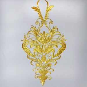 Aplique Bordado termoadhesivo filigrana oro (53cmx28cm)