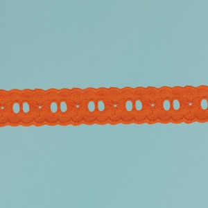 Pasacintas Tira bordada Naranja (2,5 cm)