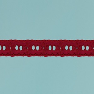 Pasacintas Tira bordada Rojo oscuro(4.5 cm)