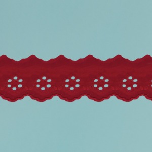 Tira bordada Rojo oscuro (4  cm)
