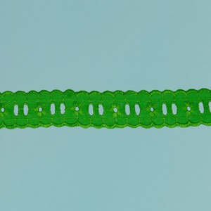 Pasacintas Tira bordada Verde (2,7 cm)