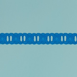 Pasacintas Tira bordada Turquesa (2 cm)