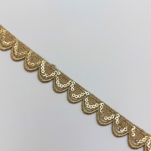 Encaje guipur dorado 1,4cm con lentejuelas