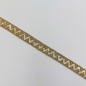 Encaje guipur dorado 1,3cm con lentejuelas