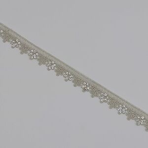 Encaje guipur plateado con lentejuelas (1.6cm)