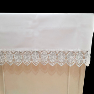 Mantel de Altar blanco puntilla JHS