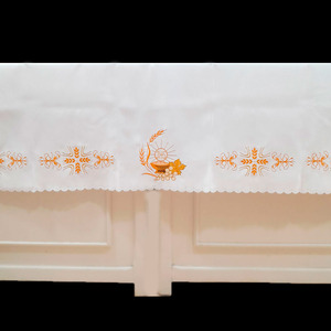 Mantel de Altar JHS y uvas dorado