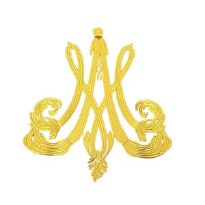 Aplique bordado termoadhesivo Ave María oro(49cmx43cm)