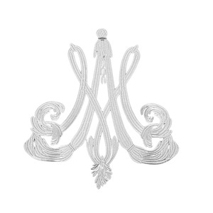Aplique bordado termoadhesivo Ave María plata (49cmx43cm)