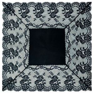 Pañuelo de encaje negro (34cm)