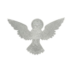 Aplique bordado Paloma- Espiritu Santo bordado plata (33x21cm)