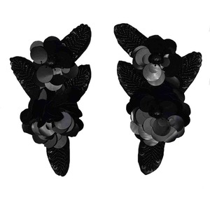 Aplique de Pedrería Negro (17x9cm)