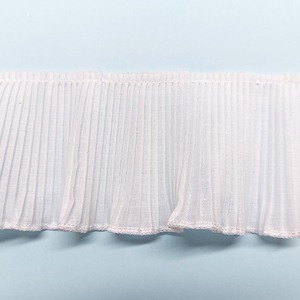 Cinta plisada blanco de algodón (6cm)