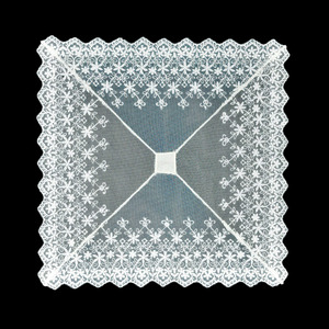Pañuelo con encaje marfil (30,5cm)