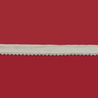 Pasamanería beige cinta con perlas (1.5 cm)