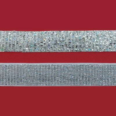 Pasamanería cinta plata brillante (2cm-2.3cm)