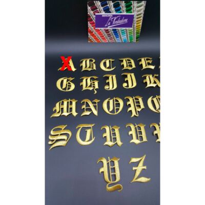 Letras bordadas termoadhesivas doradas (5 cm)
