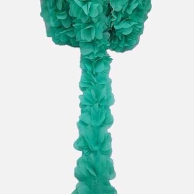 Tira de flores de tela con pétalos Verde Agua (5cm)