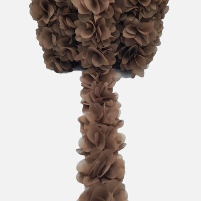 Tira de flores de tela con pétalos marrón (5cm)