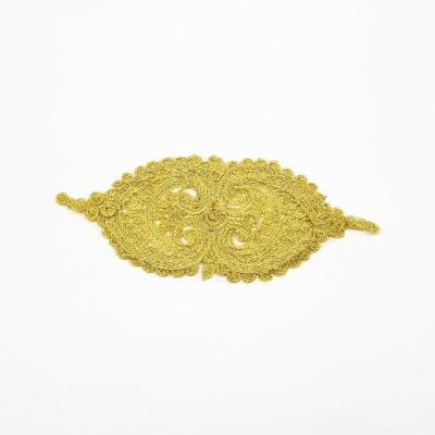 Aplique bordado dorado (17,5x6,5cm)
