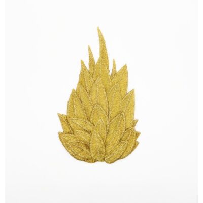 Aplique bordado flor dorado (19x12cm)