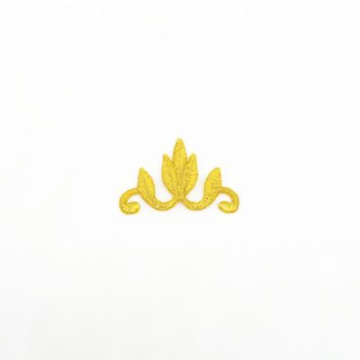 Aplique Bordado termoadhesivo flor oro (5x3,5cm)