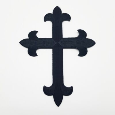 Cruz negra bordada termoadhesiva (16x12cm)