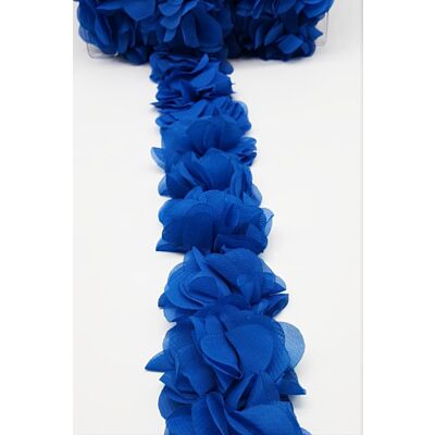 Tira de flores de tela con pétalos Azul Eléctrico (5cm)