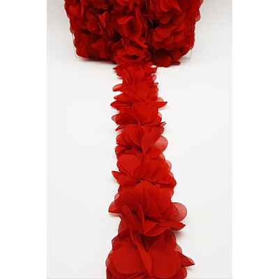 Tira de flores de tela con pétalos Rojo (5cm)