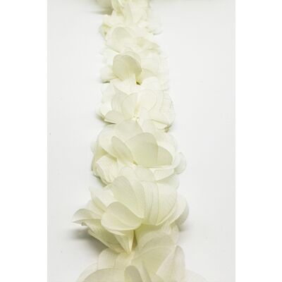 Tira de flores de tela con pétalos Marfil (5cm)