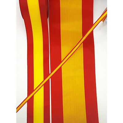 Cinta Bandera de España (0,65 cm/ 1 cm/ 1,7 cm/ 2,5 cm /3,9 cm/4,9 cm/ 6,6 cm/ 8 cm y 10 cm)