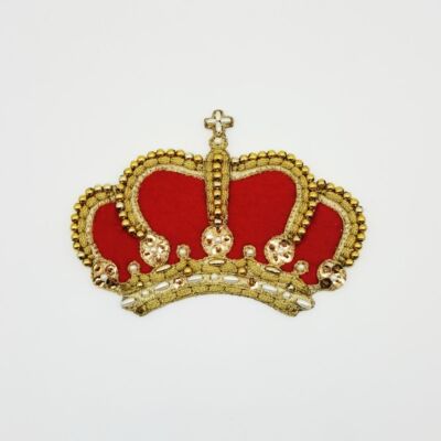 Corona bordada de recorte hecha a mano (10,5x15,4cm)