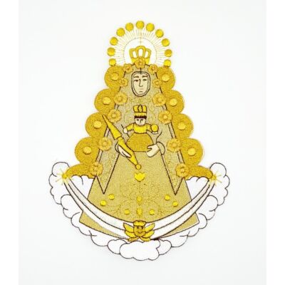 Aplique bordado Virgen de la Cabeza 3 oros (21cm)