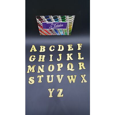 Letras bordadas termoadhesivas doradas (3 - 3,5  cm)
